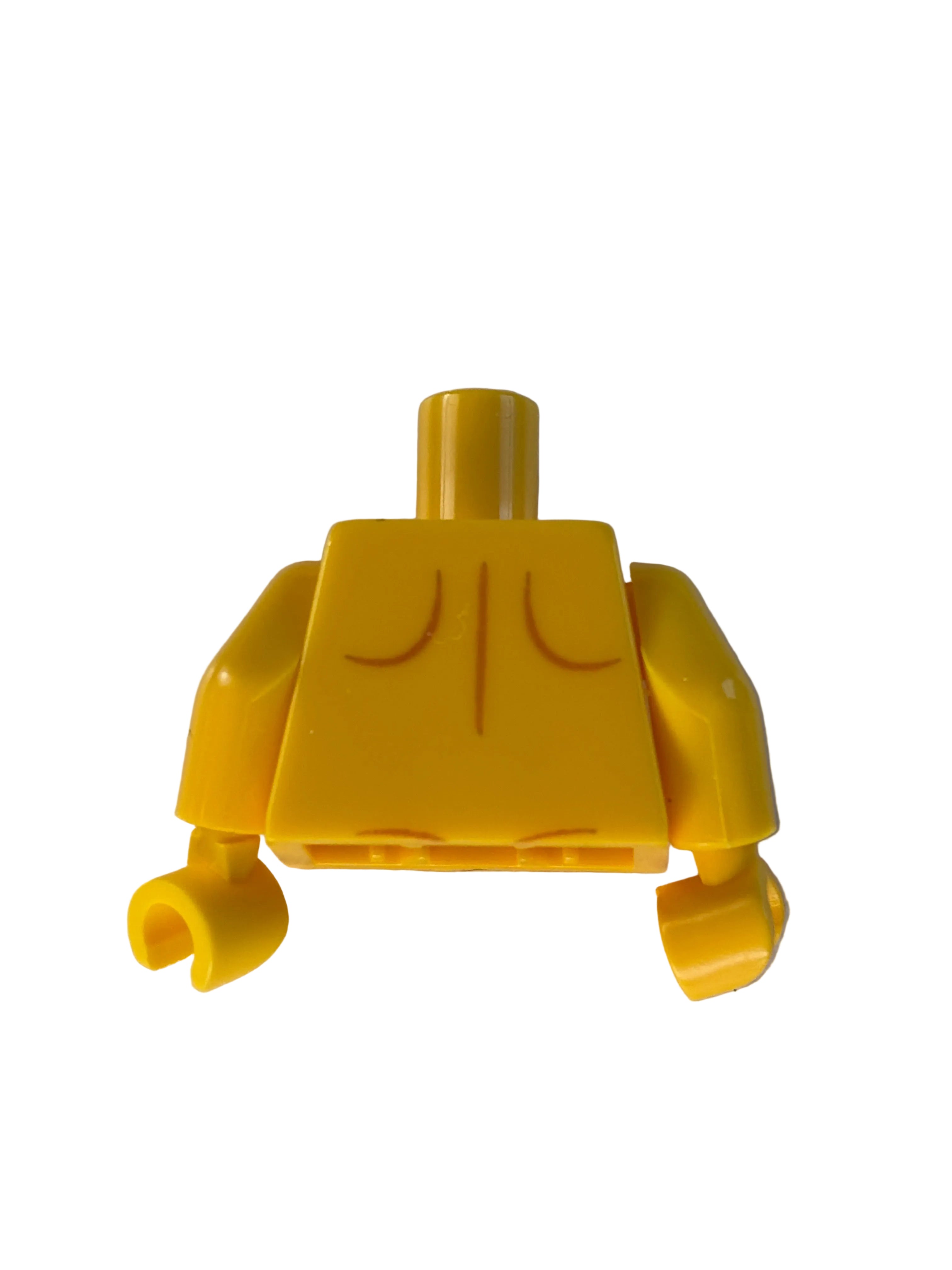 Yellow plastic piece on a white background