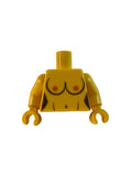 Yellow Lego torso with chest design on a white background