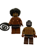 Black brown minifigure dominatrix and submissive on a white background 