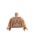 Beige Lego figure with no head on a white background