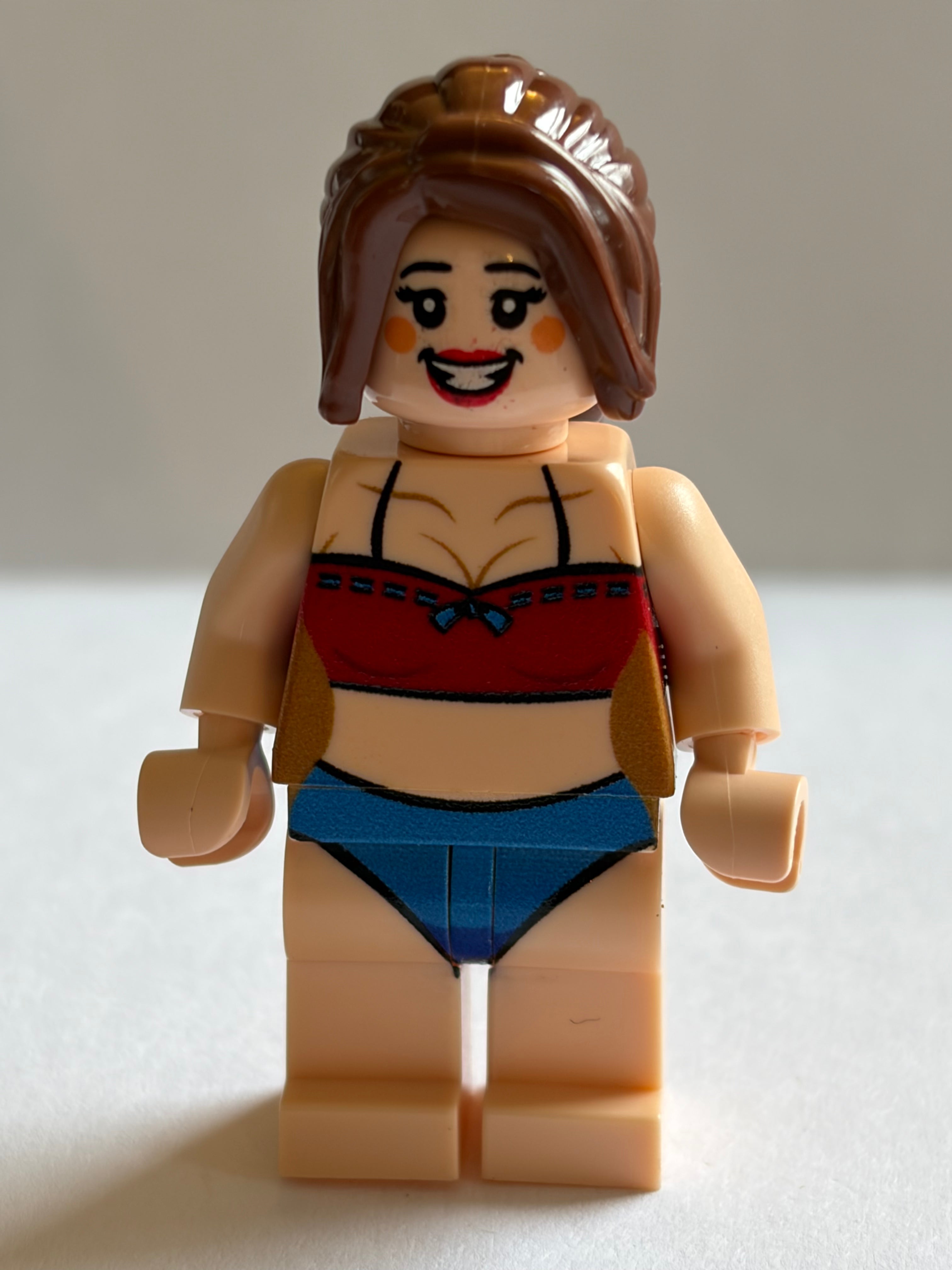 Red top one piece cute swimsuit